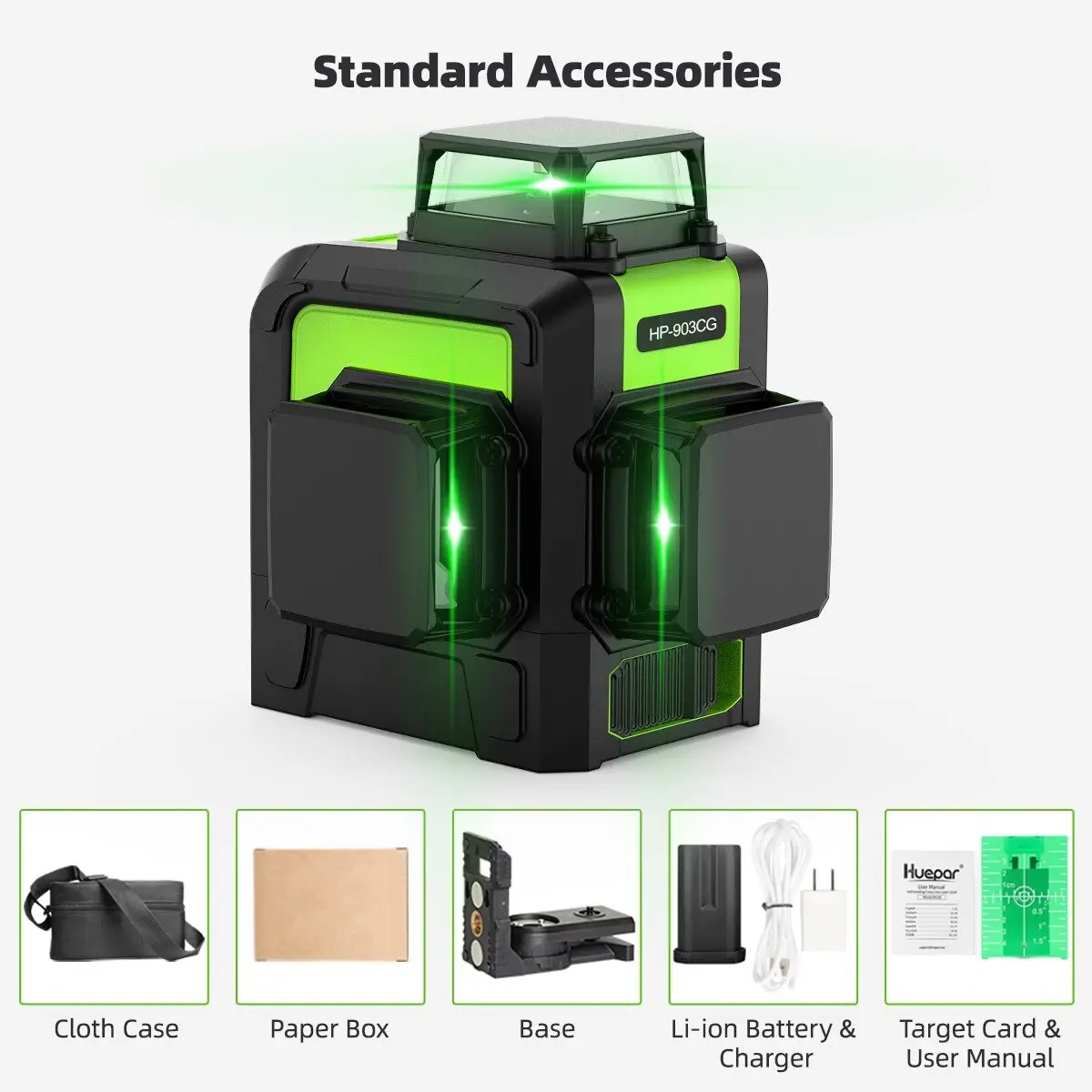 Huepar 903CG 3D 360° Green Leveling Laser - Image 11