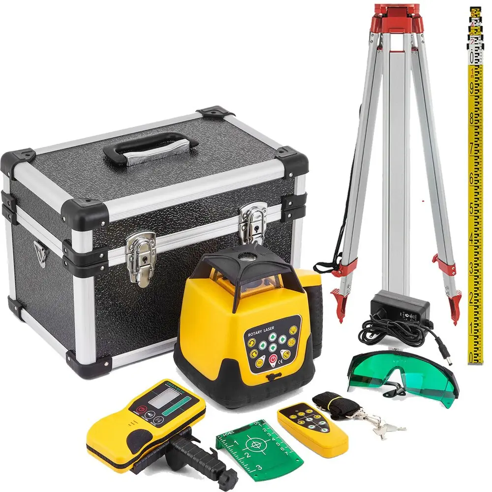 Vevor green rotating laser 360°, 500m, with stand and measurement rod - Image 5