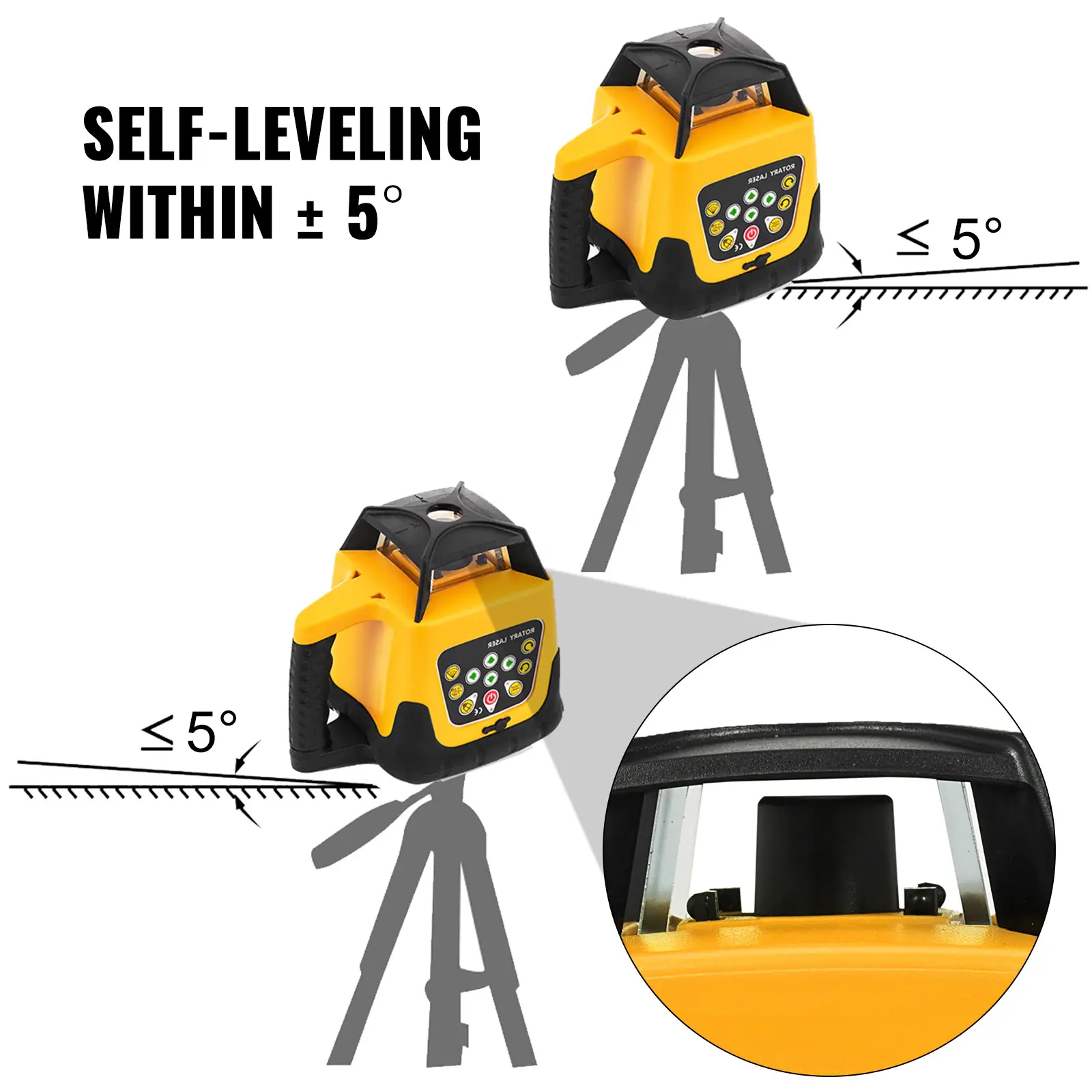 Vevor green rotating laser 360°, 500m, with stand and measurement rod - Image 3